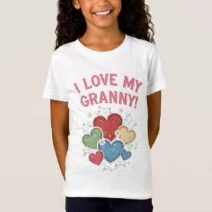 Camiseta Me Encanta Mi Abuela Encantadora Corazón Estilo Pa