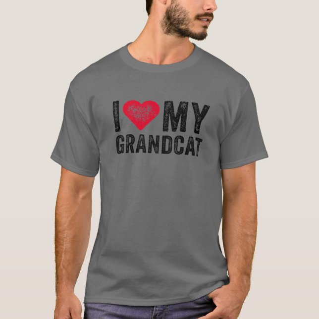 Camiseta Me encanta mi abuelo Gato Gato Gato Gato Gato Love (Anverso)