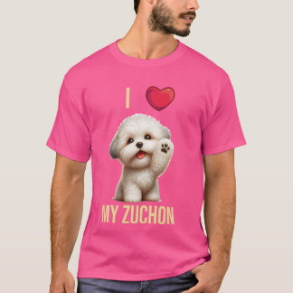 Camiseta Me encanta mi adorable perro cachorro de Zuchon