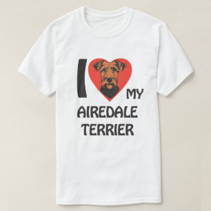 Camiseta Me encanta mi adorador de Airedale Terrier, adorab