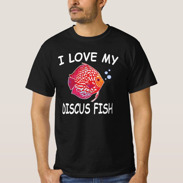 Camiseta Me encanta mi amante de Discus Fish Aquarium (Anverso)