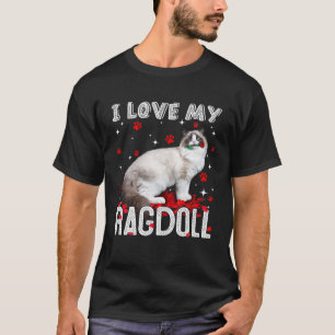 Camiseta Me encanta mi amante de Ragdoll Valentine Cat