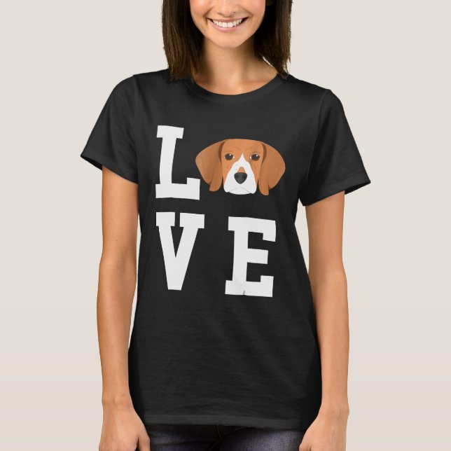 Camiseta Me encanta mi amante del perro-beagle (Anverso)