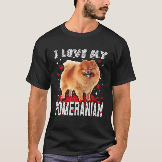 Camiseta Me encanta mi amante pomeraniano de los perros de  (Anverso)