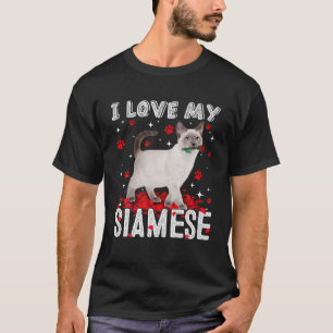 Camiseta Me encanta mi amante siamés de San Valentín