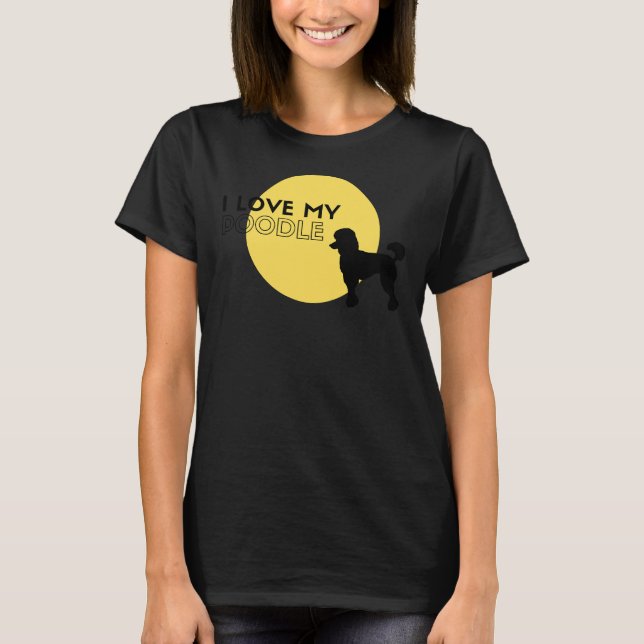 Camiseta Me encanta mi amarillo caniche (Anverso)
