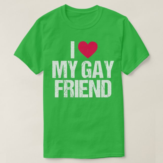 Camiseta Me encanta mi amigo gay Lesbianas LGBT el mejor re (Diseño del anverso)
