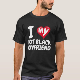 Camiseta Me encanta mi amigo negro caliente Corazón Rojo BF