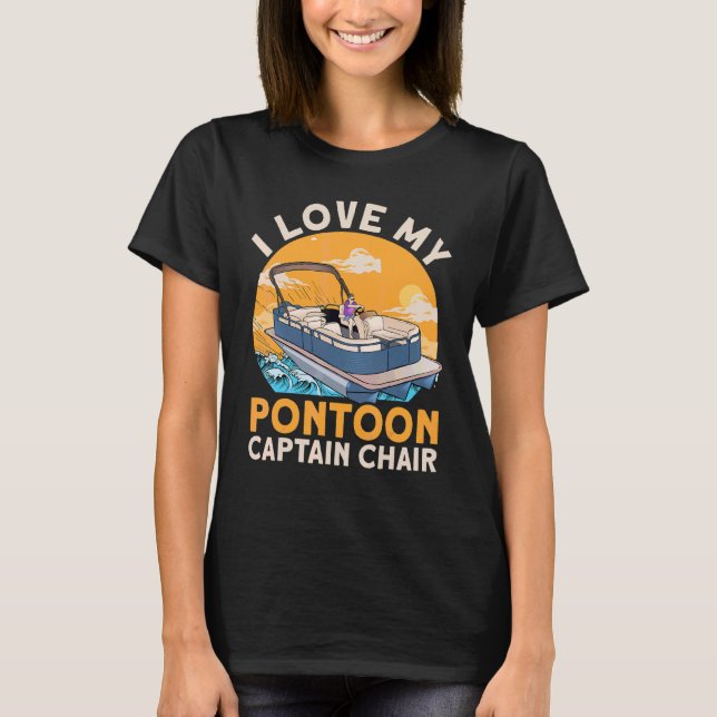 Camiseta Me encanta mi barco de capitán Pontoon (Anverso)