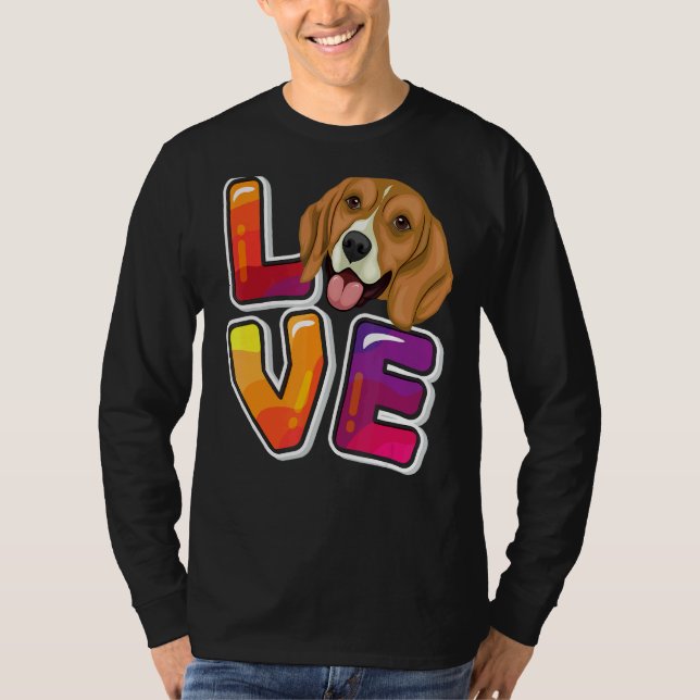 Camiseta Me Encanta Mi Beagle Beagle Puppy Dog Graphic Tee (Anverso)