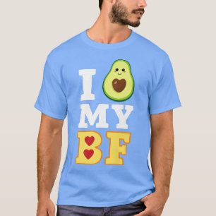 Camiseta Me Encanta Mi Bf Advocado Tosta De Amante Pareja V