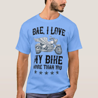 Camiseta Me encanta mi bicicleta más que tú para moto y bic