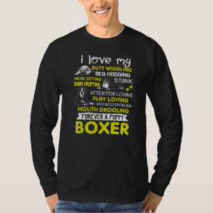 Camiseta Me Encanta Mi Boxeador De Cachorros, Pero El Boxea