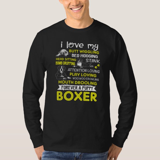 Camiseta Me Encanta Mi Boxeador De Cachorros, Pero El Boxea (Anverso)