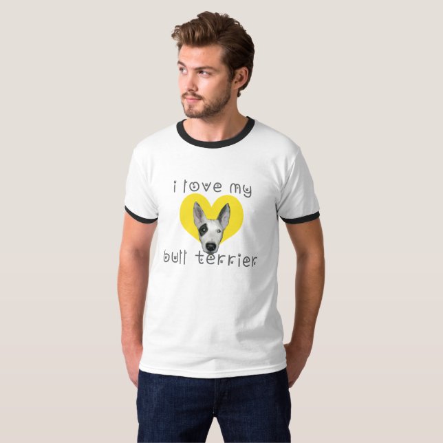 Camiseta me encanta mi bull terrier (Anverso completo)