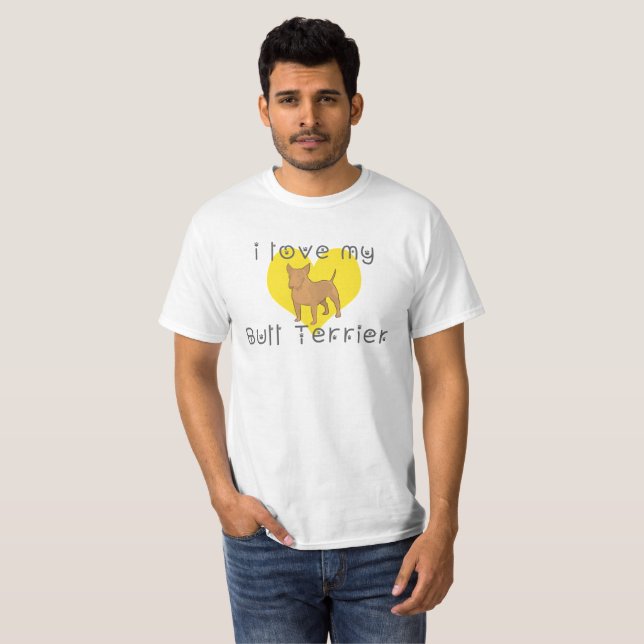 Camiseta me encanta mi bull terrier (Anverso completo)
