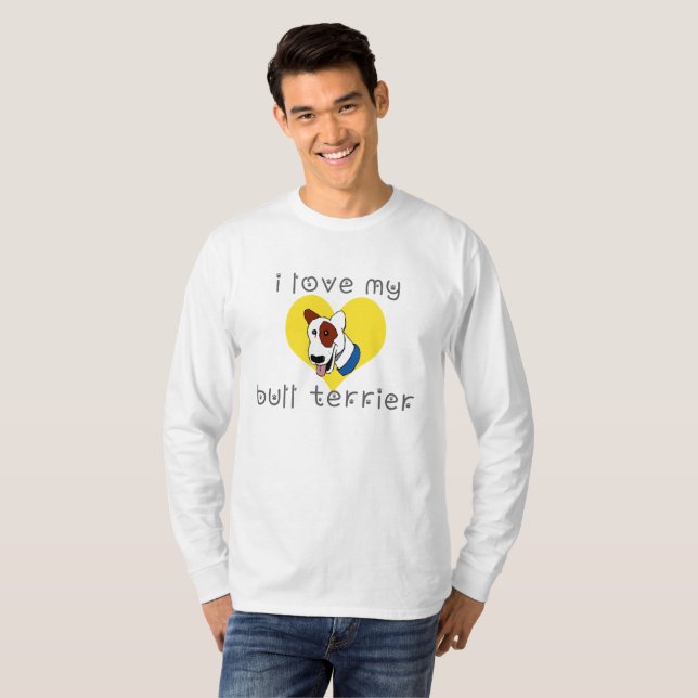 Camiseta me encanta mi bull terrier (Anverso completo)