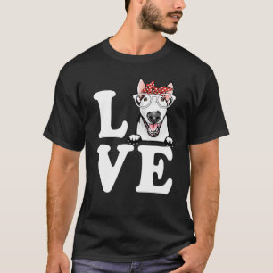 Camiseta Me Encanta Mi Bull Terrier Bandana Gafas De Sol Pe