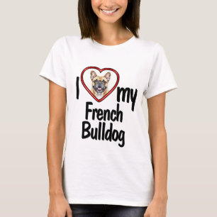Camiseta Me encanta mi Bulldog francés - Marco fotográfico 