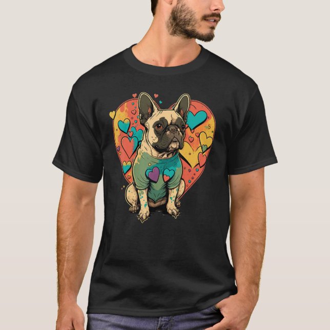 Camiseta Me encanta mi Bulldog francés Perro francés Valent (Anverso)