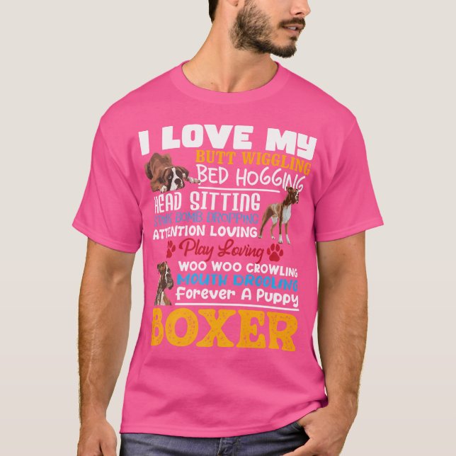Camiseta Me Encanta Mi Caballo De Boxer Perro Lover Animal  (Anverso)