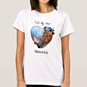 Camiseta Me encanta mi caballo Mascota de corazón personali
