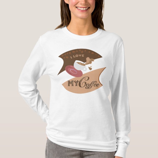 Camiseta Me encanta mi café retro diner Java Splash (Anverso)