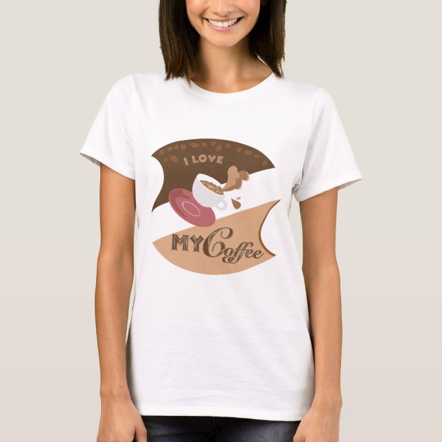 Camiseta Me encanta mi café retro diner Java Splash (Anverso)