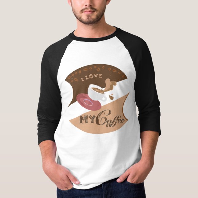 Camiseta Me encanta mi café retro Java (Anverso)