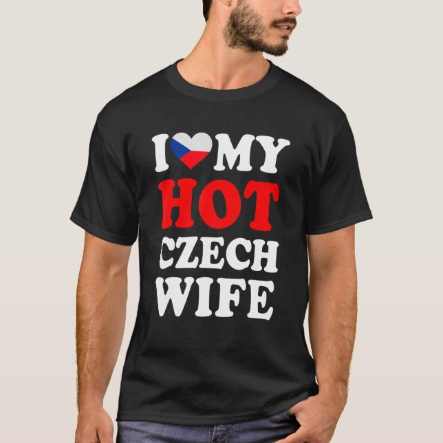 Camiseta Me encanta mi caliente esposa checa regalo diverti (Anverso)