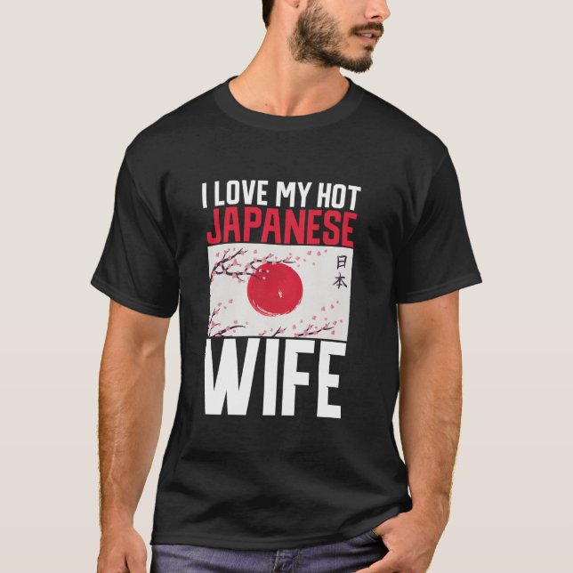 Camiseta Me encanta mi caliente esposa japonesa Long Sleeve (Anverso)