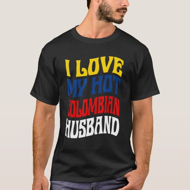 Camiseta Me encanta mi caliente esposo colombiano Orgullo C (Anverso)