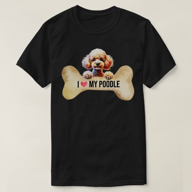 Camiseta Me encanta mi caniche (Diseño del anverso)