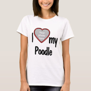 Camiseta Me encanta mi caniche - Perro del marco fotográfic