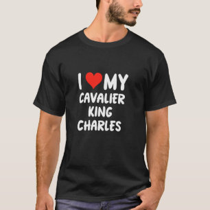 Camiseta Me Encanta Mi Cavalier Rey Charles Corazón Perro C