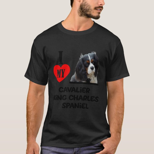 Camiseta Me encanta mi Cavalier Rey Charles Spaniel Perro M (Anverso)