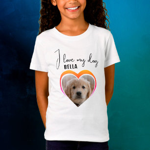 Camiseta Me encanta mi Chica de foto de Mascota de corazón 