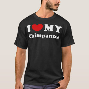 Camiseta Me Encanta Mi Chimpancé Corazón Mi Chimpancé