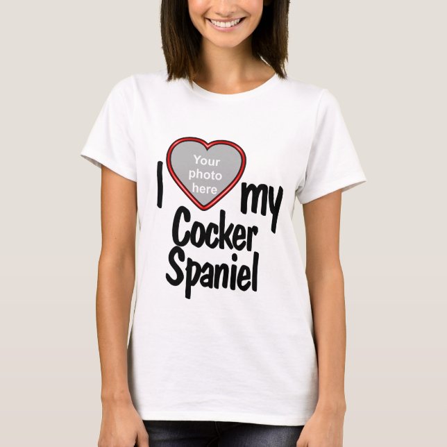 Camiseta Me encanta mi Cocker Spaniel Cute Red Heart Dog Ph (Anverso)