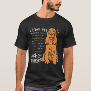 Camiseta Me Encanta Mi Cocker Spaniel Dog Mom Dad Funny Cut