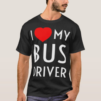 Camiseta Me encanta mi conductor de autobús Red Heart Girlf