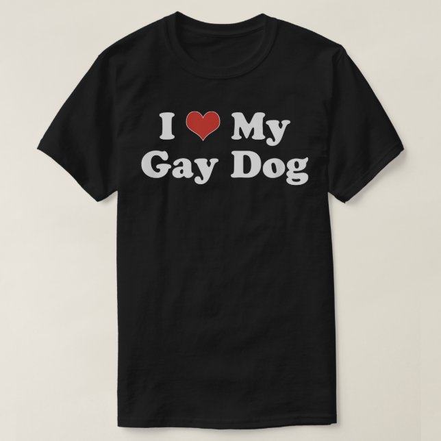 Camiseta Me encanta mi corazón de perro gay Mascota LGBT gr (Diseño del anverso)