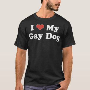 Camiseta Me encanta mi corazón de perro gay Mascota LGBT gr