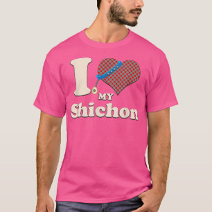 Camiseta Me Encanta Mi Corazón Propietario De Perro Shichon