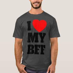Camiseta Me Encanta Mi Corazón Rojo Mejor Amigo Por Siempre