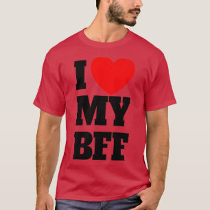 Camiseta Me Encanta Mi Corazón Rojo Mejor Amigo Por Siempre