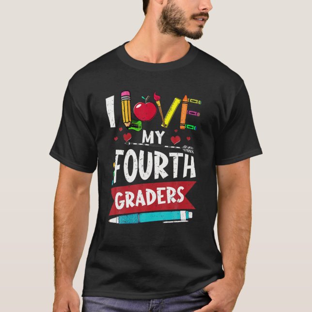 Camiseta Me Encanta Mi Cuarto Grado Divertido Profesor De 4 (Anverso)