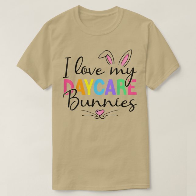 Camiseta Me Encanta Mi Cuidado De Niños Bunnies Teacher Bun (Diseño del anverso)