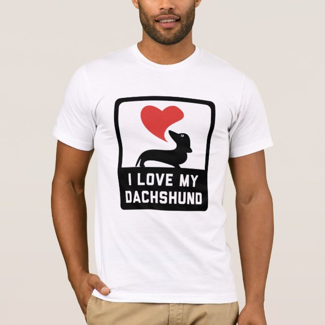 Camiseta me encanta mi dachshund (Anverso)