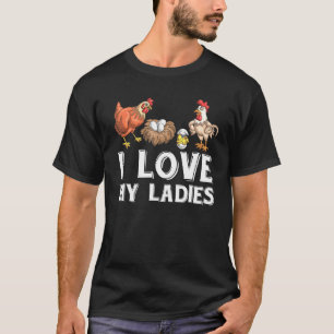 Camiseta Me Encanta Mi Damas Granjero De Aves Hen Rooster P